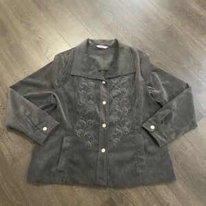 Alia Charcoal Gray Women's Corduroy shirt